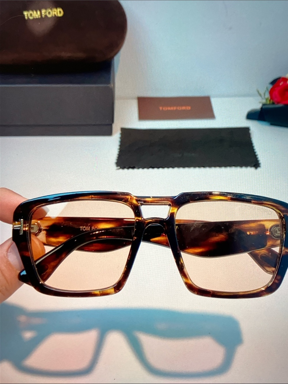 Tom Ford Tortoiseshell Brown Square Sunglasses